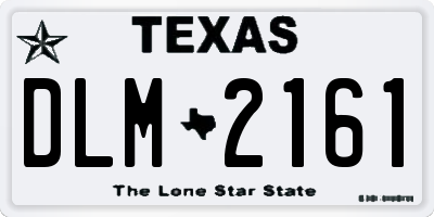 TX license plate DLM2161