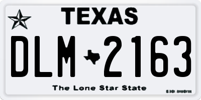 TX license plate DLM2163