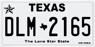 TX license plate DLM2165