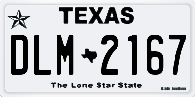 TX license plate DLM2167