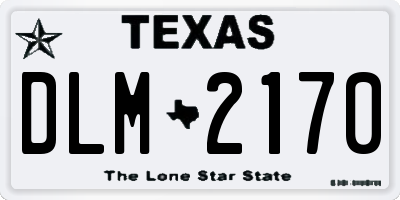 TX license plate DLM2170