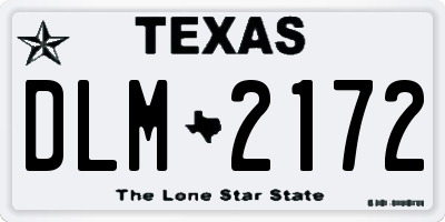 TX license plate DLM2172