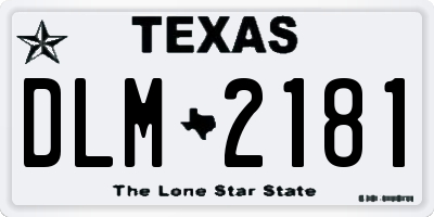 TX license plate DLM2181