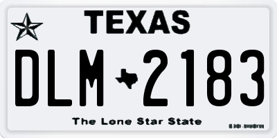 TX license plate DLM2183