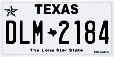 TX license plate DLM2184