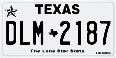 TX license plate DLM2187