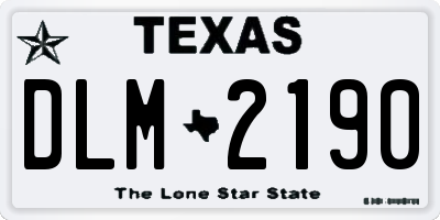 TX license plate DLM2190