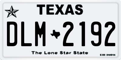 TX license plate DLM2192