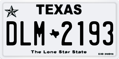 TX license plate DLM2193