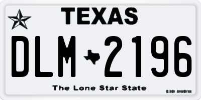 TX license plate DLM2196
