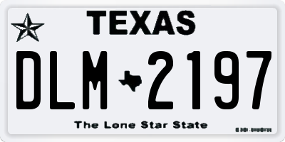 TX license plate DLM2197