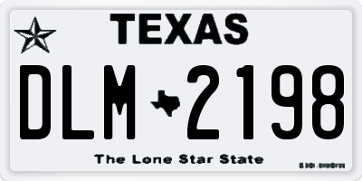 TX license plate DLM2198