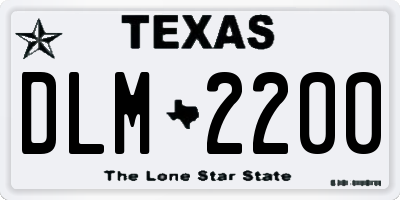TX license plate DLM2200