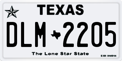 TX license plate DLM2205