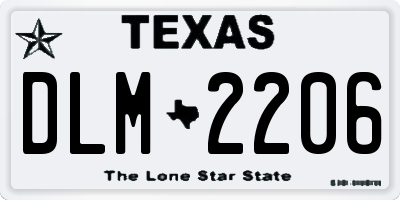 TX license plate DLM2206