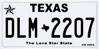 TX license plate DLM2207