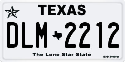 TX license plate DLM2212