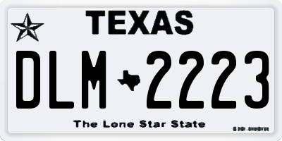 TX license plate DLM2223