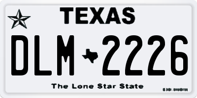 TX license plate DLM2226