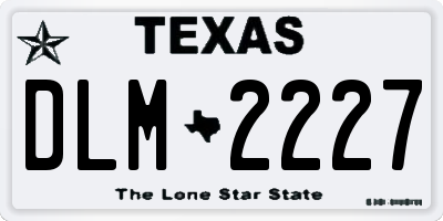 TX license plate DLM2227