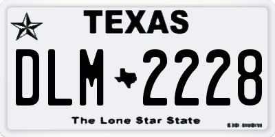 TX license plate DLM2228