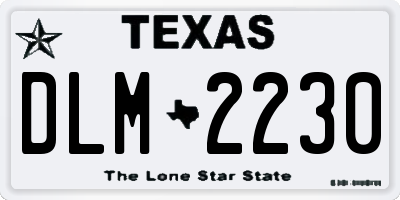 TX license plate DLM2230