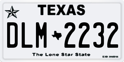 TX license plate DLM2232
