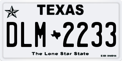 TX license plate DLM2233