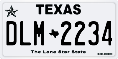 TX license plate DLM2234