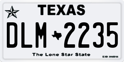 TX license plate DLM2235
