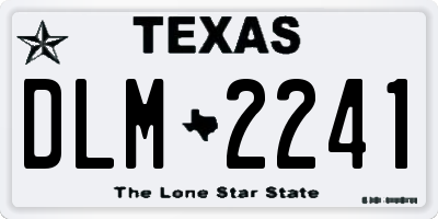 TX license plate DLM2241