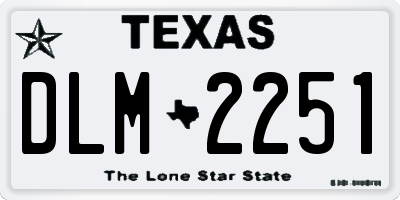 TX license plate DLM2251
