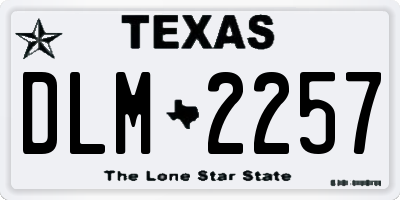 TX license plate DLM2257