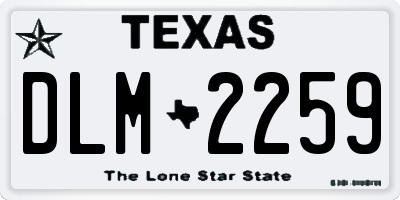 TX license plate DLM2259