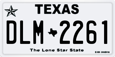 TX license plate DLM2261