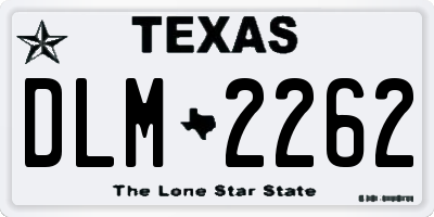 TX license plate DLM2262