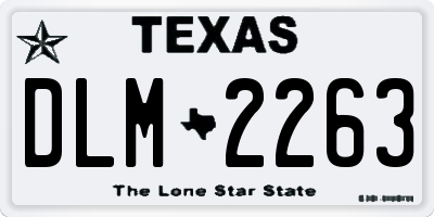 TX license plate DLM2263