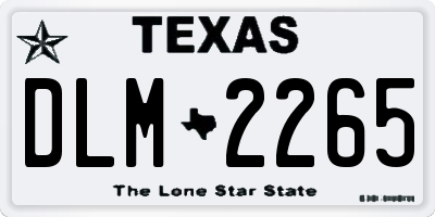 TX license plate DLM2265