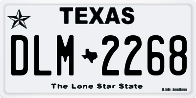 TX license plate DLM2268