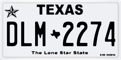 TX license plate DLM2274
