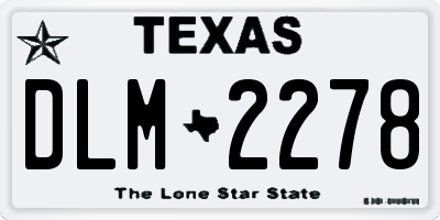 TX license plate DLM2278