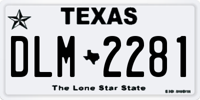 TX license plate DLM2281