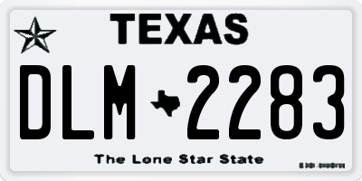 TX license plate DLM2283