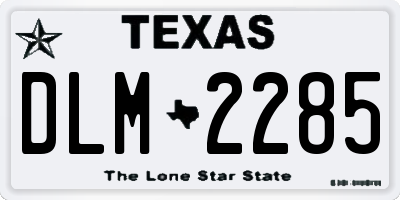 TX license plate DLM2285