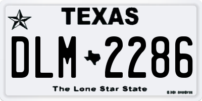 TX license plate DLM2286