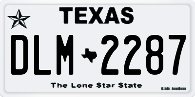 TX license plate DLM2287