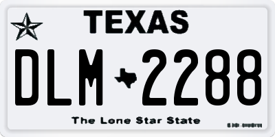 TX license plate DLM2288