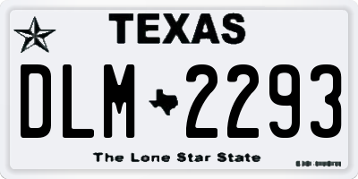TX license plate DLM2293