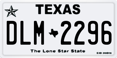 TX license plate DLM2296
