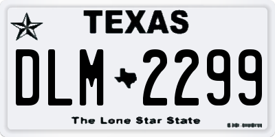 TX license plate DLM2299